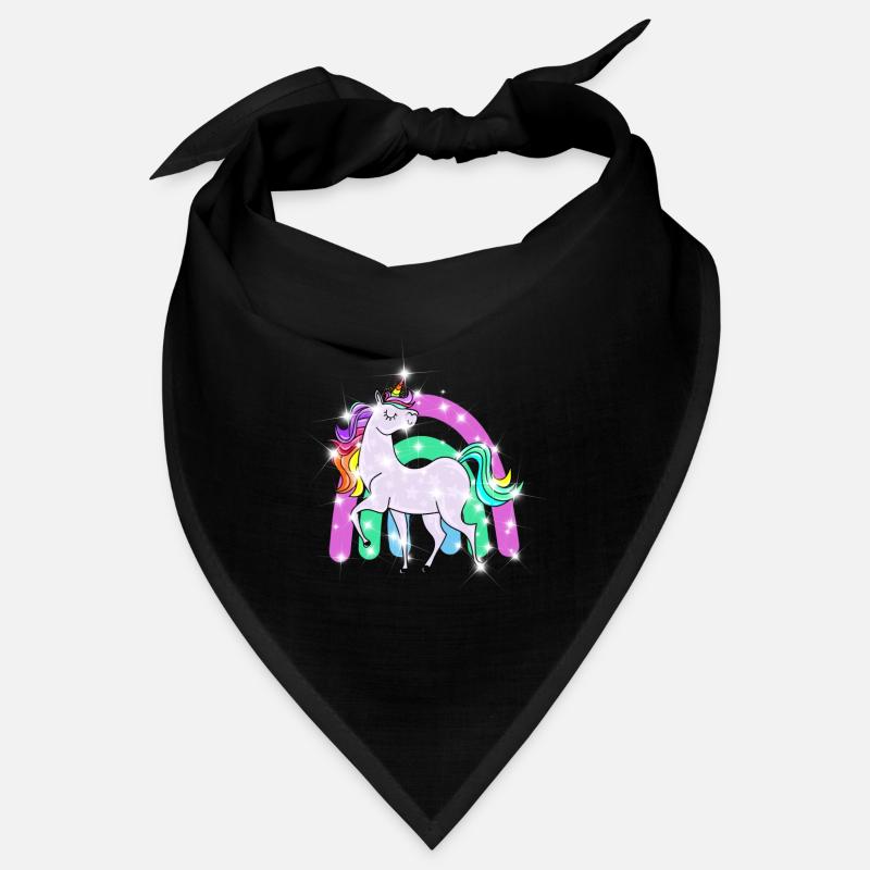 funkelndes Einhorn mit Regenbogen Bandana