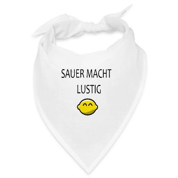 Sauer macht lustig Zitrone Vitamine Geschenkidee - Bandana - Weiß - Vorne