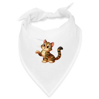 Katze Tiger 3 - Bandana - Weiß - Vorne