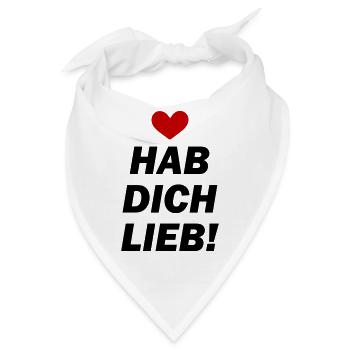 Hab Dich Lieb Liebe - Bandana - Weiß - Vorne