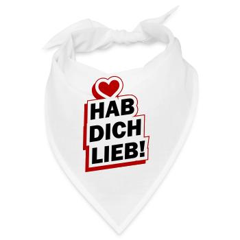 Hab Dich Lieb Spruch Liebe - Bandana - Weiß - Vorne