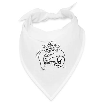 Mommy of two Katzenmama - Bandana - Weiß - Vorne