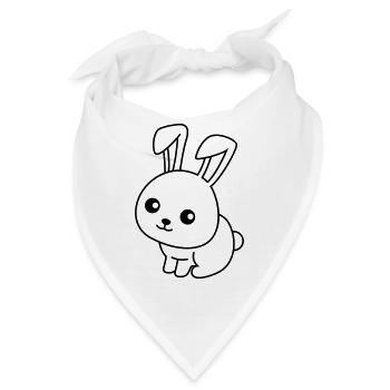 Hase Comic Tier - Bandana - Weiß - Vorne