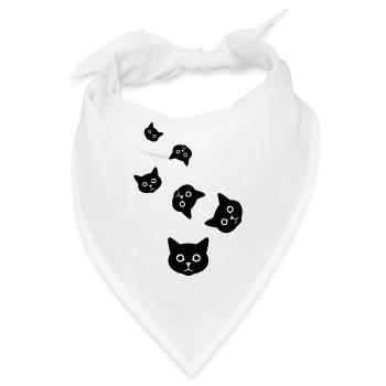 Katze Kopf - Bandana - Weiß - Vorne