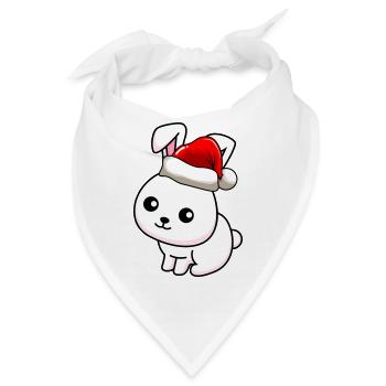Hase Comic Weihnachten - Bandana - Weiß - Vorne