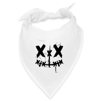 Smiling Face X Eyes cooles Gesicht Halloween Fun - Bandana - Weiß - Vorne