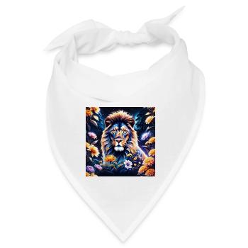 Die Schönheit eines Löwen in seiner Umgebung - Bandana - Weiß - Vorne
