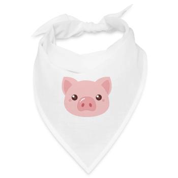 Süßes Schweinchen - Bandana - Weiß - Vorne
