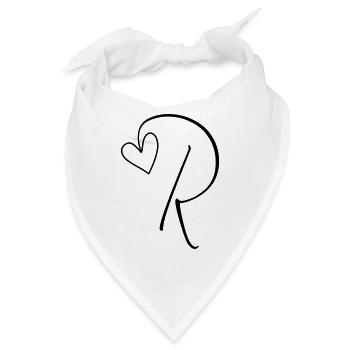 Buchstabe R Buchstabe-R Kalligrafie - Bandana - Weiß - Vorne