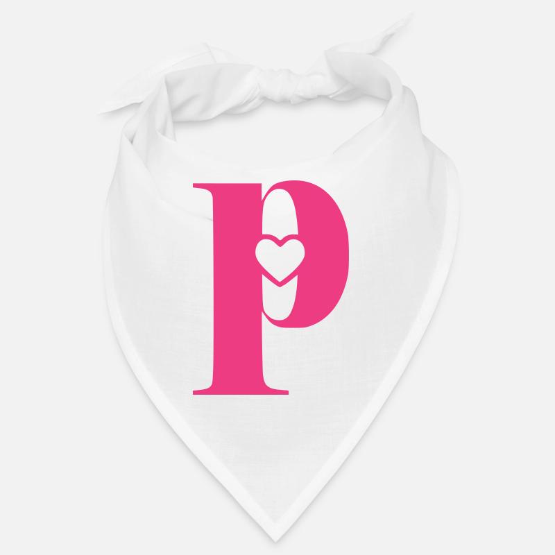 Buchstabe p Anfangsbuchstabe mit Herz Bandana
