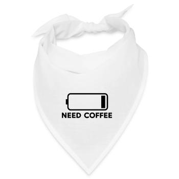 Need Coffee - Bandana - Weiß - Vorne
