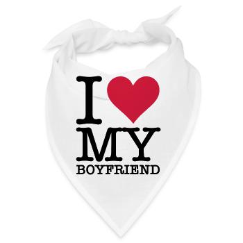 Ich liebe meinen Freund! - Bandana - Weiß - Vorne