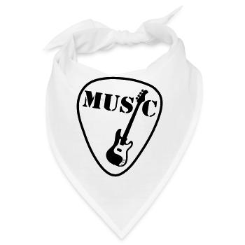 gitarre - Bandana - Weiß - Vorne