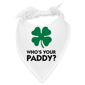 Wer ist dein Paddy? - Bandana - Weiß - Vorne