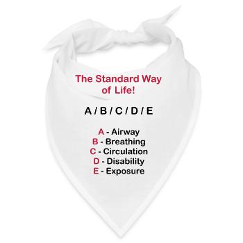 Rettungsdienst ABC Schema - Bandana - Weiß - Vorne