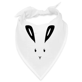 Hase Kaninchen Häschen Osterhase Feldhase bunny - Bandana - Weiß - Vorne