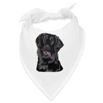 flach beschichtete Retriever-Pastelle - Bandana - Weiß - Vorne