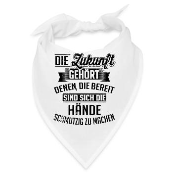 Ich mach mir die Hände schmutzig - Bandana - Weiß - Vorne