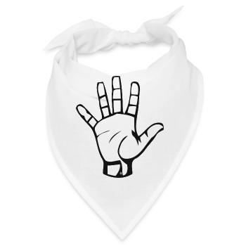 Hand - Bandana - Weiß - Vorne