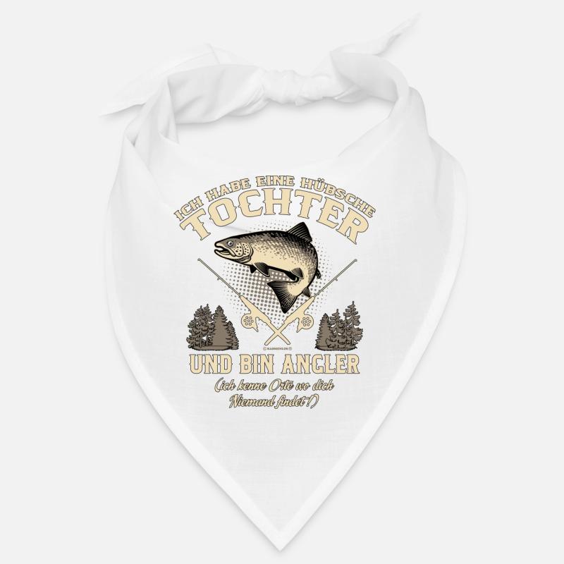 Tochter Angler - Geburtstags Geschenk - RAHMENLOS - Bandana - Weiß