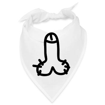 Penis - Bandana - Weiß - Vorne