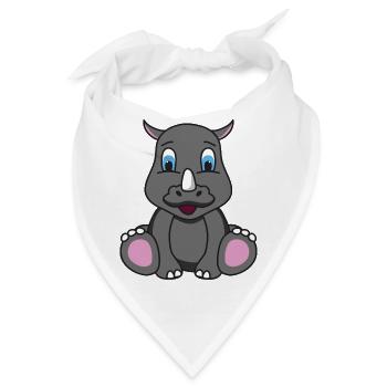 Nashorn Rhinozeros - Bandana - Weiß - Vorne