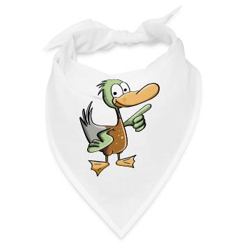 Lustiger Erpel - Ente Comic - Bandana - Weiß - Vorne