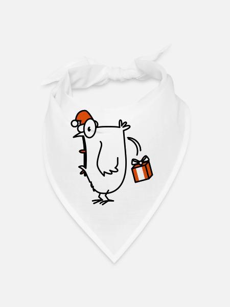 poulet fou de Noël - Bandana - blanc - Devant