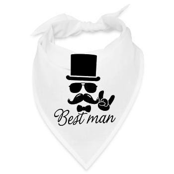 Bräutigam, Hochzeit, Ehe Stag tun Nacht beste Mann - Bandana - Weiß - Vorne