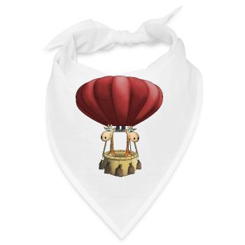 Heißluftballon Cartoon lustig Giraffe - Bandana - Weiß - Vorne