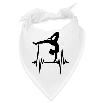 puls yoga herzschlag frequenz frau gymnastik sport - Bandana - Weiß - Vorne