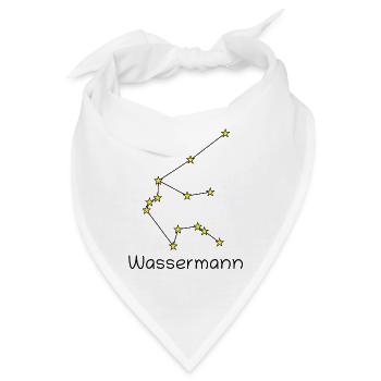 Sternzeichen Wassermann - Bandana - Weiß - Vorne