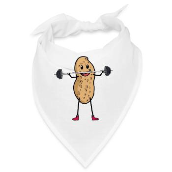 Erdnuss Erdnüsse Bodybuilder Sportler Sport - Bandana - Weiß - Vorne