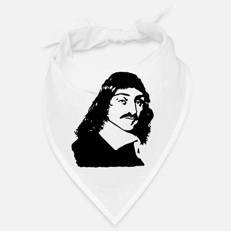 French philosopher Descartes bust drawing Bandana