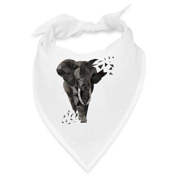 Elefant Geometrisch - Bandana - Weiß - Vorne