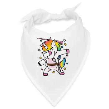 Dabbing Einhorn, unicorn Friseur, Barber, Geschenk - Bandana - Weiß - Vorne
