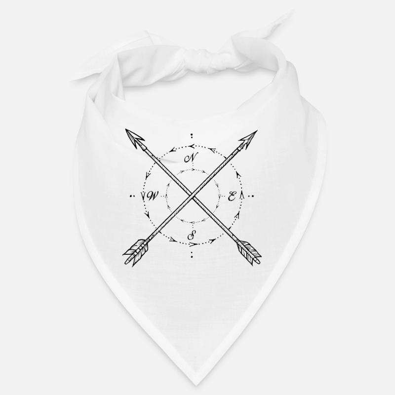 Compass arrows sky direction geometry white Bandana