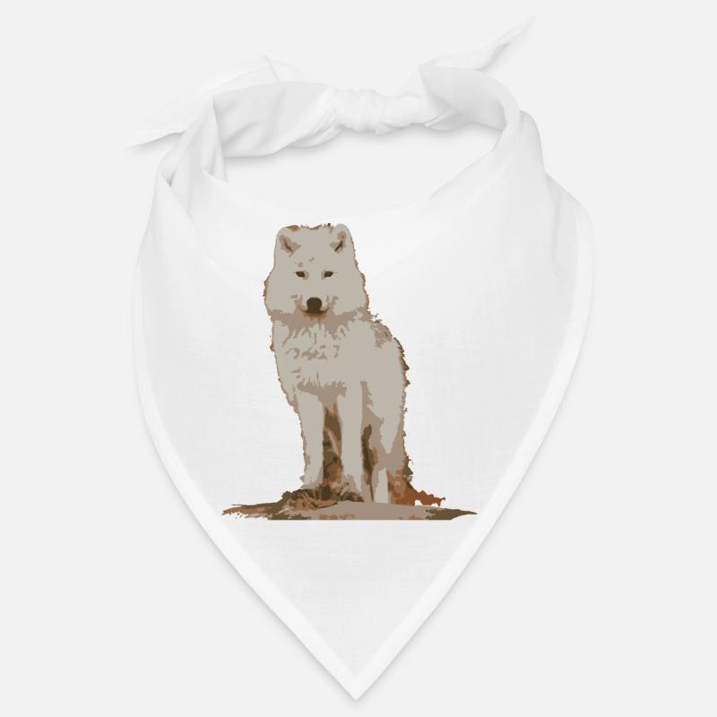 Loup blanc - Bandana - blanc