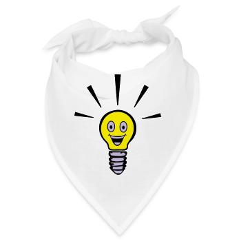 lustige Glühbirne - Idee - Bandana - Weiß - Vorne