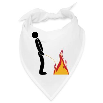 feuer loeschen flammen heiss feuerwehr logo im ste - Bandana - Weiß - Vorne
