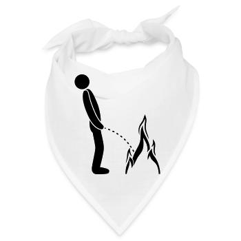 heiss feuer loeschen flammen feuerwehr logo im ste - Bandana - Weiß - Vorne