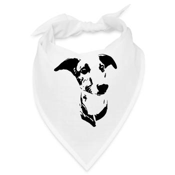 Whippet Kopf - Bandana - Weiß - Vorne