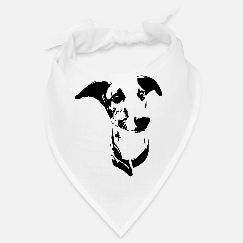 Tête de whippet - Bandana - blanc