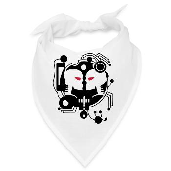 Cyber Love Schaltkreis mit zwei Cyborgs - Bandana - Weiß - Vorne