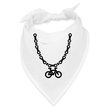 Mountain bike MTB Halskette Fahrradkette Fahrrad - Bandana - Weiß - Vorne