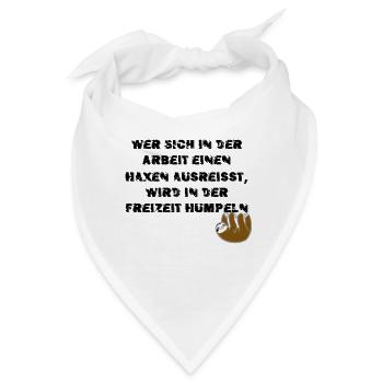 Das faule Arbeitstier - Bandana - Weiß - Vorne