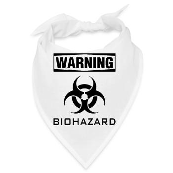 Biogefährdungswarnung - Bandana - Weiß - Vorne