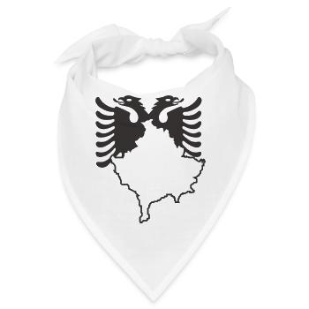 Kosovo - Albaner schwarz - Bandana - Weiß - Vorne
