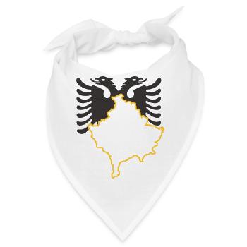 Kosovo - Albaner mit Gold - Bandana - Weiß - Vorne