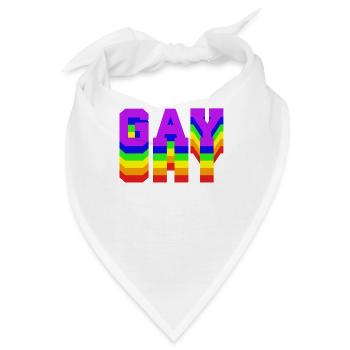 gay rainbow - Bandana - Weiß - Vorne